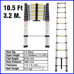 1.4-3.8M Aluminum Telescopic Ladder Heavy Duty Folding Extendable Step Ladder