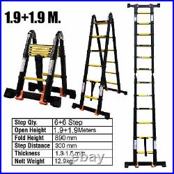 2.6-16FT Heavy Duty Multi-Purpose Aluminium Telescopic Folding Ladder Extendable
