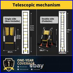 2.6-16FT Heavy Duty Multi-Purpose Aluminium Telescopic Folding Ladder Extendable