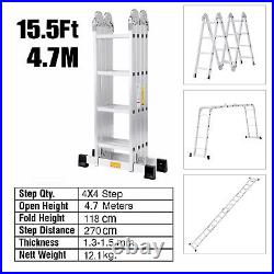 3.5M-5.7M Heavy Duty Combination Platform Folding Ladder Multi-Purpose Aluminium