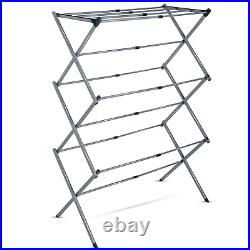 3 Tier Heavy Duty Folding Space Saving Telescopic Airer, Indoor Outdoor Clothes