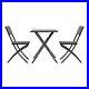 3PC Rattan Weaving Folding Capming Picnic Set Garden Outdoor Table & 2 Chair