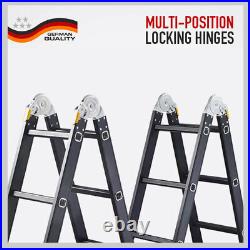 5.7M Multi Purpose Folding Aluminium Heavy Duty Ladder Adjustment 14 in 1