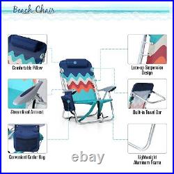 ALPHA CAMP 2 Pack Beach Chair Folding Reclining with 4Position for Beach Camping