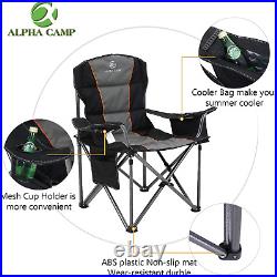 ALPHA CAMP Oversized Camping Folding Chair Heavy Duty Camping Chair Support 450