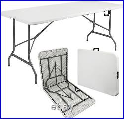 Anji DEPOT 6ft Folding Trestle Table, Heavy Duty Picnic Garden Table