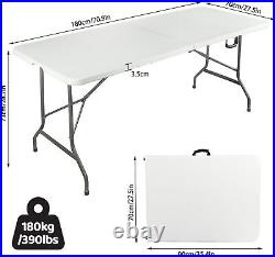 Anji DEPOT 6ft Folding Trestle Table, Heavy Duty Picnic Garden Table