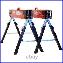 Excel 6288 Heavy Duty Steel Folding Sawhorse with Adjustable Legs Twin Pack 1178