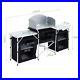 Foldable Camping Kitchen Storage Cabinet Outdoor BBQ Cooking Table Workstation