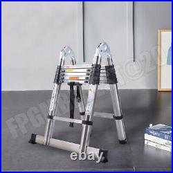 Folding Telescopic Extension Ladder Heavy Duty Multi Purpose Step Stainless stee