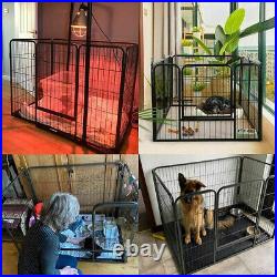 Heavy Duty Folding Puppy Dog Play Pen Run Enclosure Welping Playpen with Floor