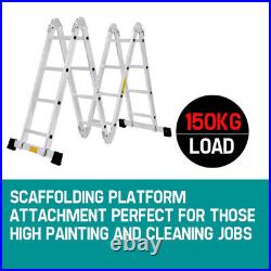 Heavy Duty Folding Steps Ladder Aluminium 4.7M Ladders Multi-Purpose Extendable