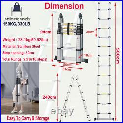 Heavy Duty Multi-Purpose Straight Telescopic Folding Ladder Extendable Ladders