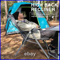 Luxury Camping Chairs for Adults Heavy Duty Aluminum High Back Comfy Padded