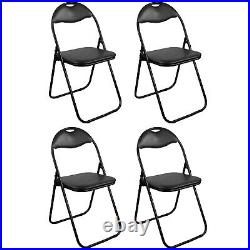 Padded Folding Chair Black Portable Camping Stool BBQ Party Portable Office Home