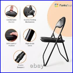 Padded Folding Chair Black Portable Camping Stool BBQ Party Portable Office Home