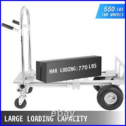 VEVOR 3 In 1 Aluminum Folding Hand Truck Trolley 350kg Heavy Duty Cart Dolly